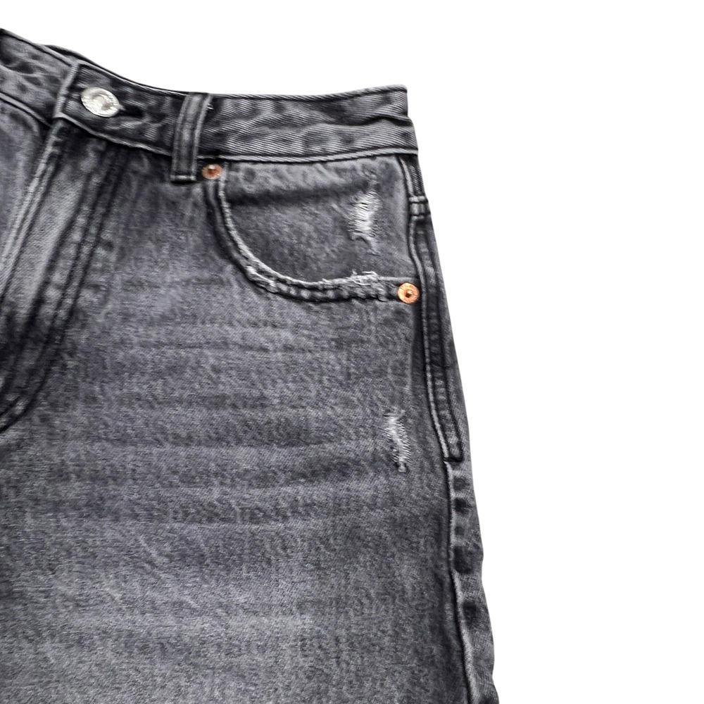 Stradivarius Women Gray High Waisted Distressed Cuffed Denim Shorts Size US 4 - Picture 3 of 7